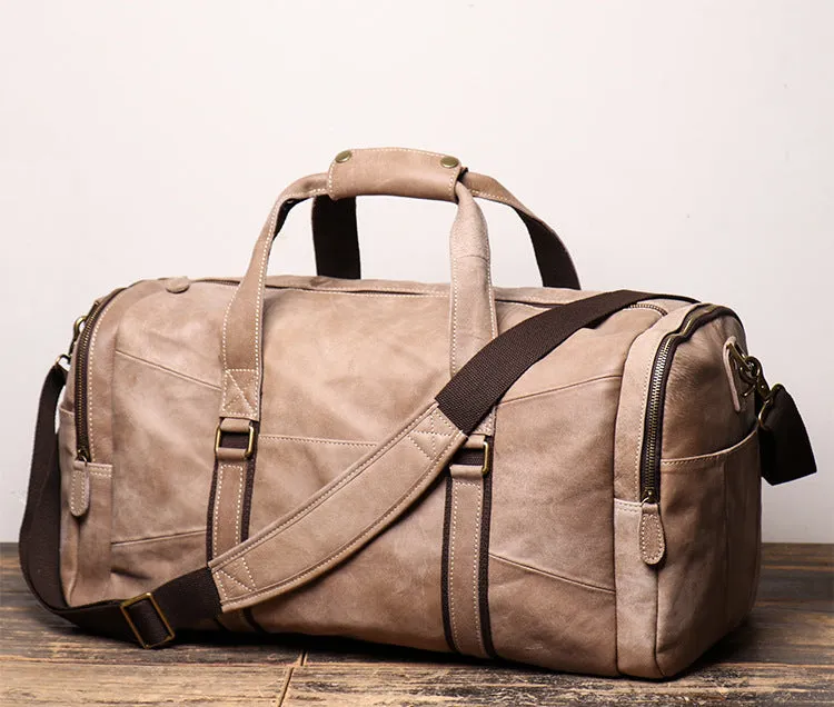 Men's Leather Travel Duffel Bag