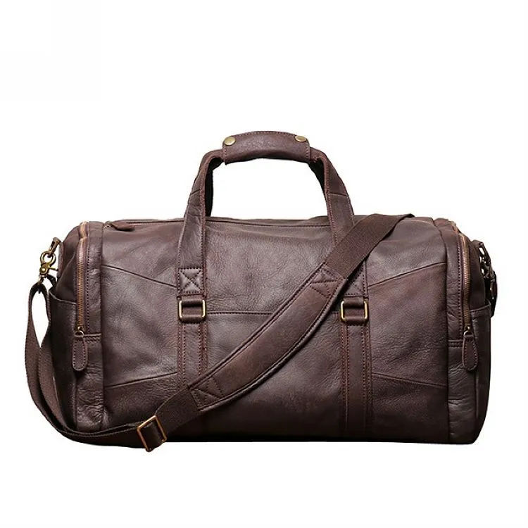 Men's Leather Travel Duffel Bag