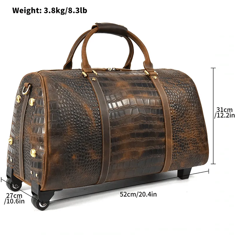 Mens Overnight Weekender Bag Large Capacity Textured