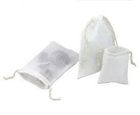 Mesh Favor Bags with Cotton Drawstring Closure White (Pack of 12)