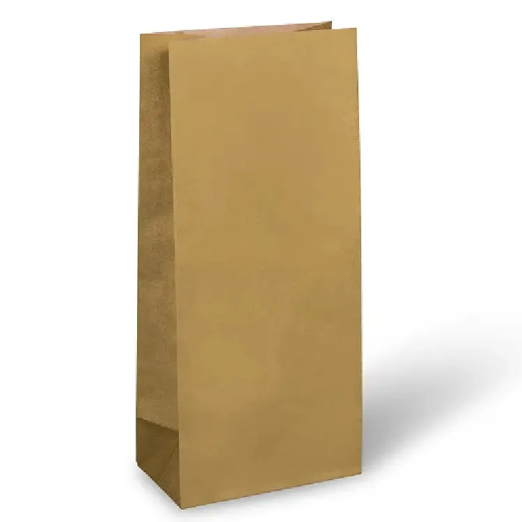 Metallic Gold Paper Party Bags 22cm x 10cm - Packet of 12