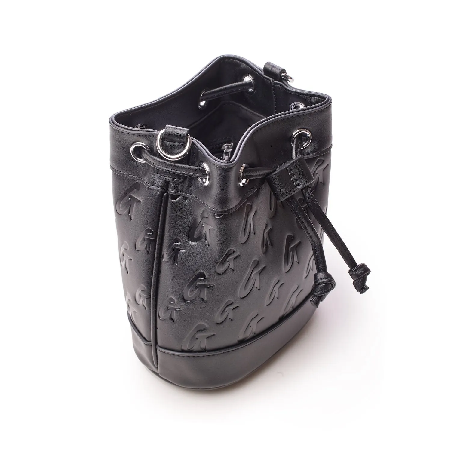 MINI MONOGRAM BUCKET BAG - BLACK