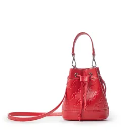 MINI MONOGRAM BUCKET BAG - RED