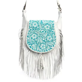 Moonwood Hand-Tooled Bag in White