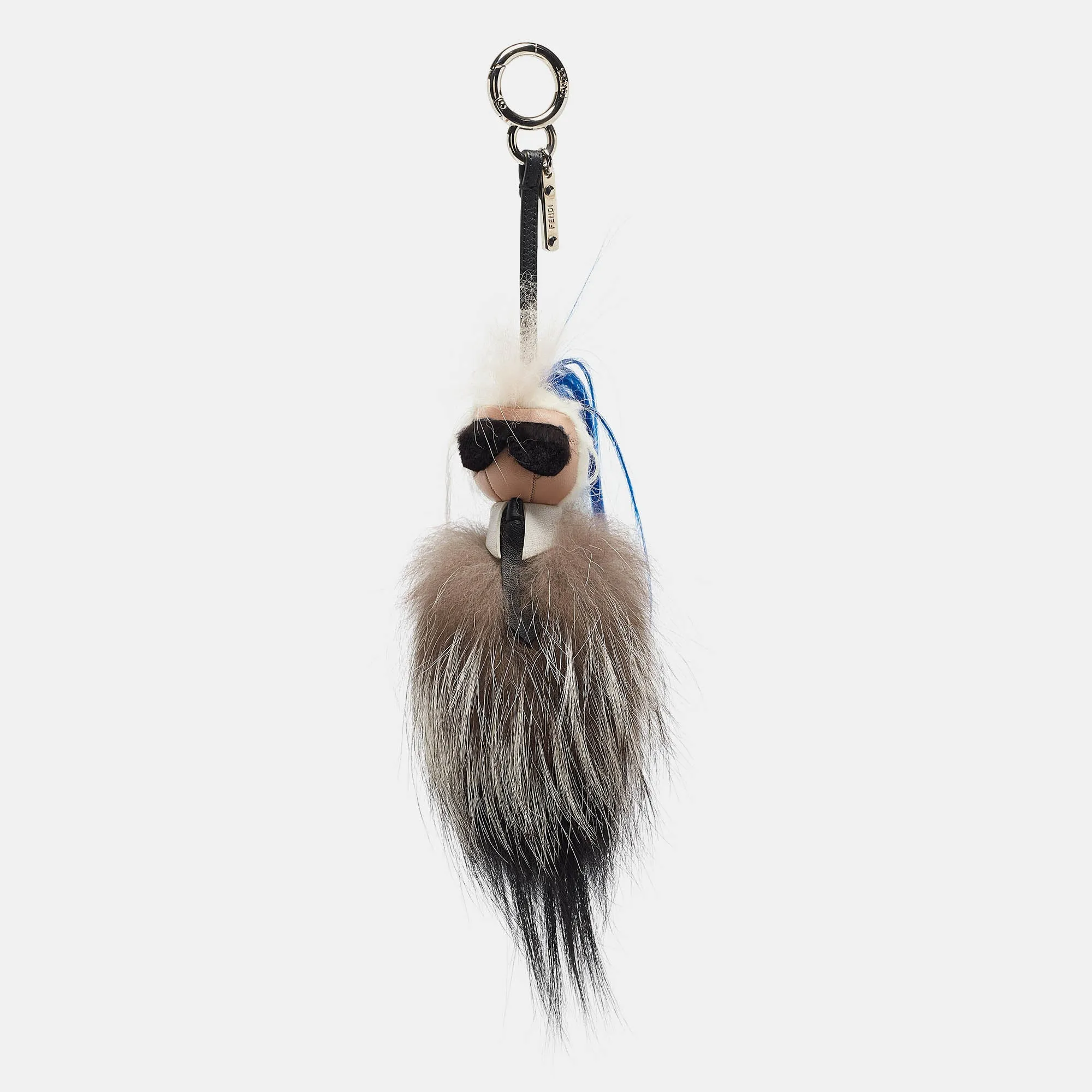 Multicolor Fur and Leather Karlito Bag Charm