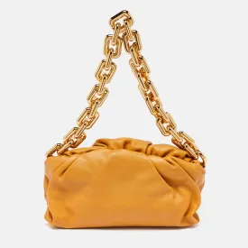 Mustard Leather Chain Pouch