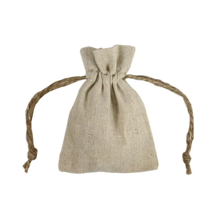 Natural Muslin Favor Bags with Cotton Drawstring Closure (Pack of 12)