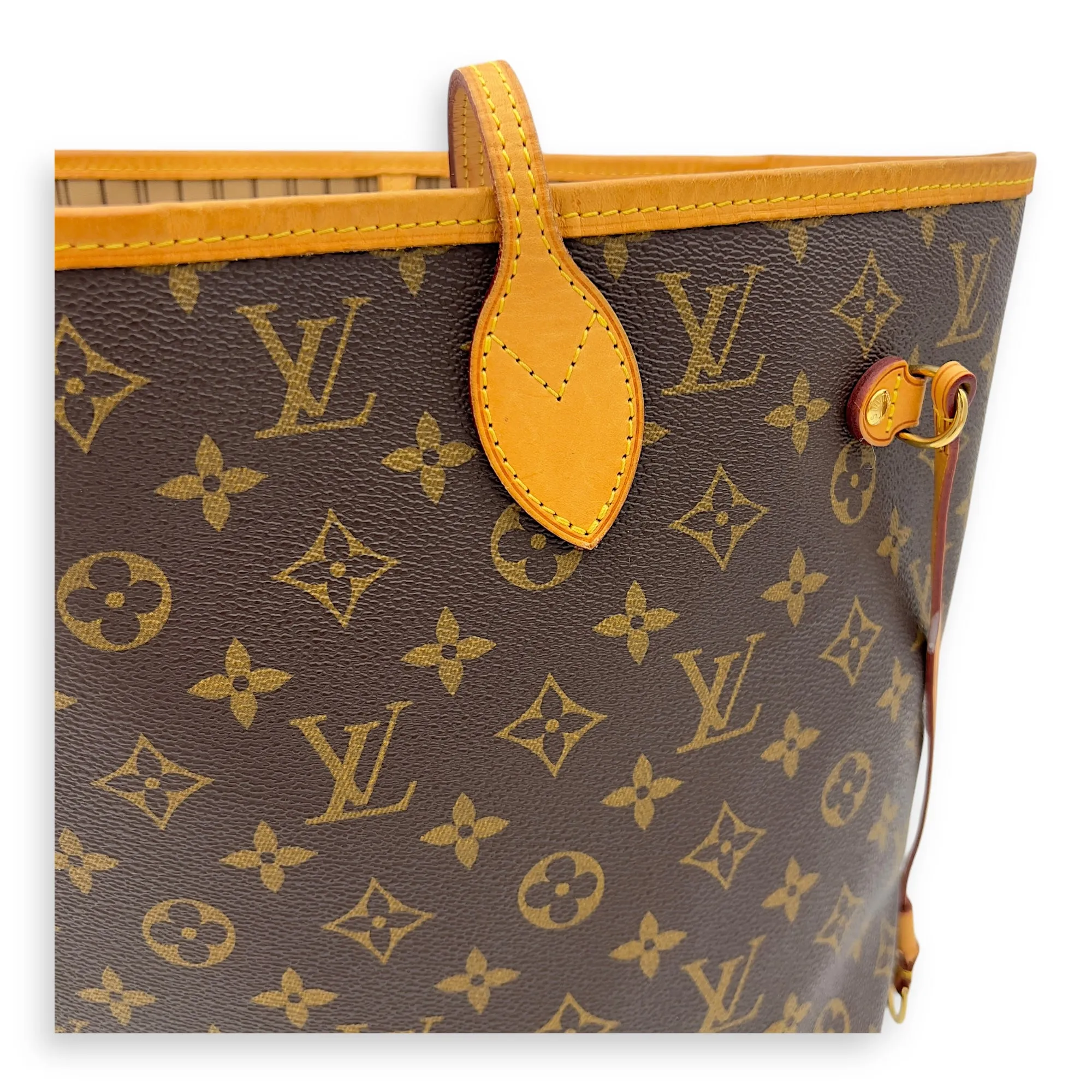 Neverfull Tote Bag MM Brown in Monogram Coated Canvas, Gold hardware