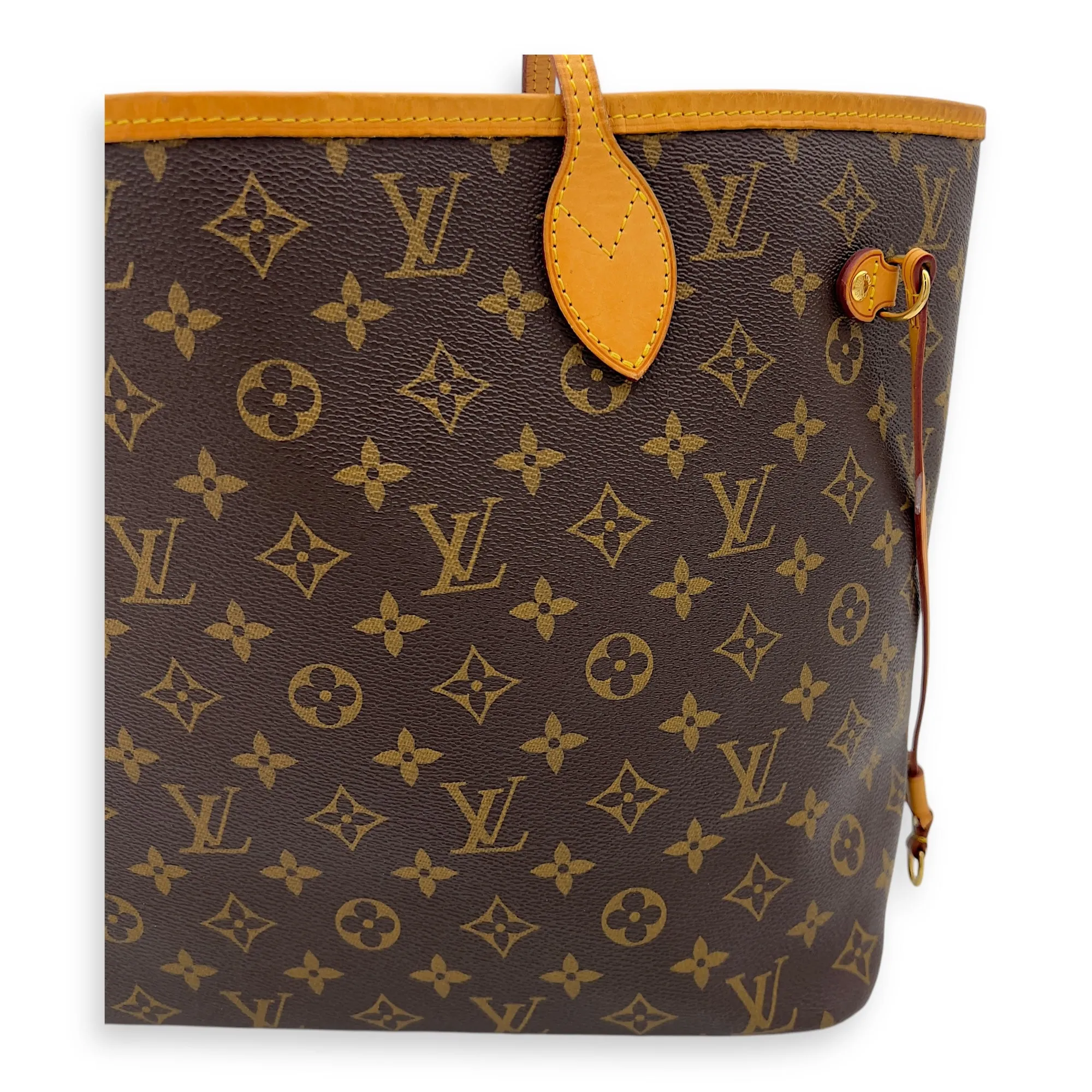 Neverfull Tote Bag MM Brown in Monogram Coated Canvas, Gold hardware