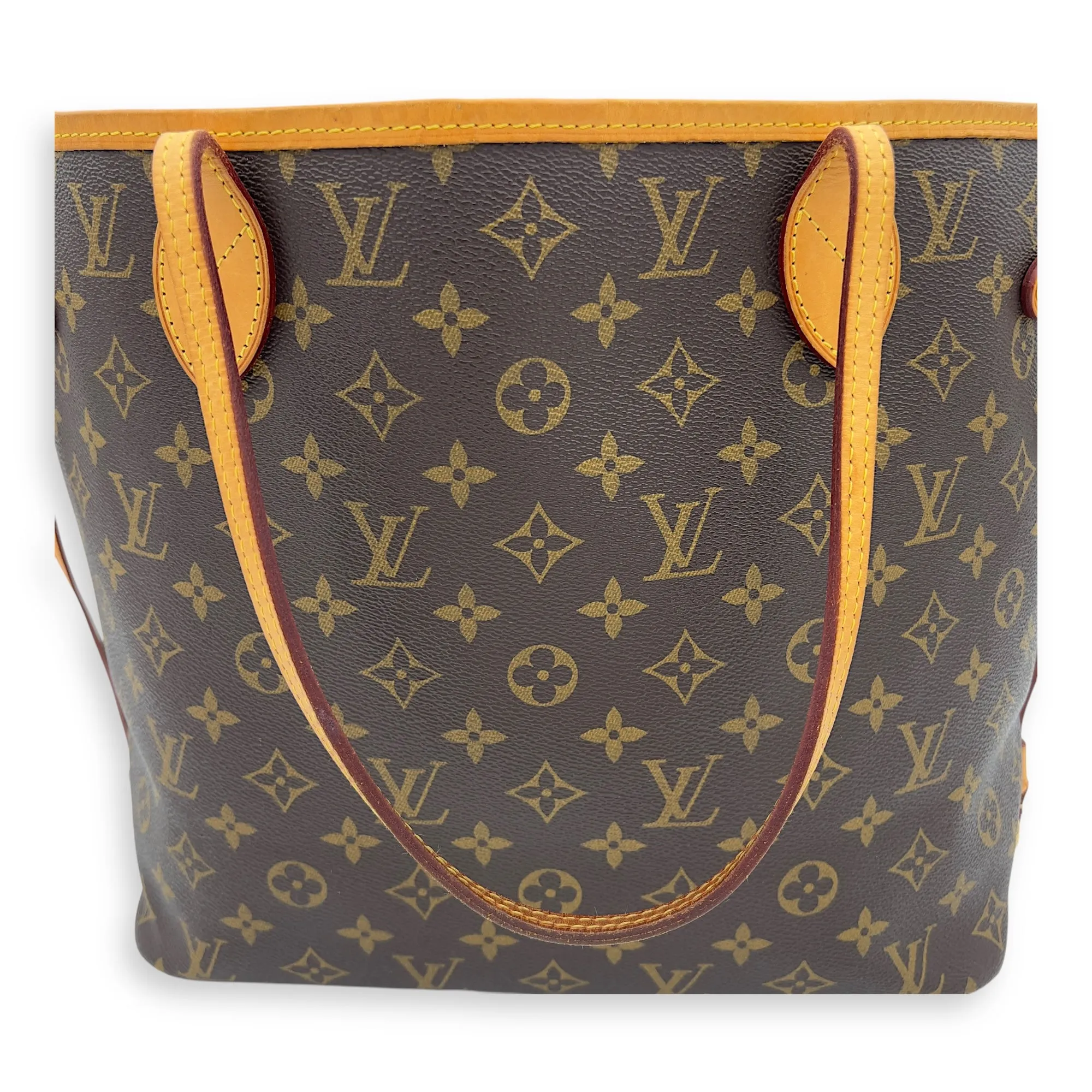 Neverfull Tote Bag MM Brown in Monogram Coated Canvas, Gold hardware