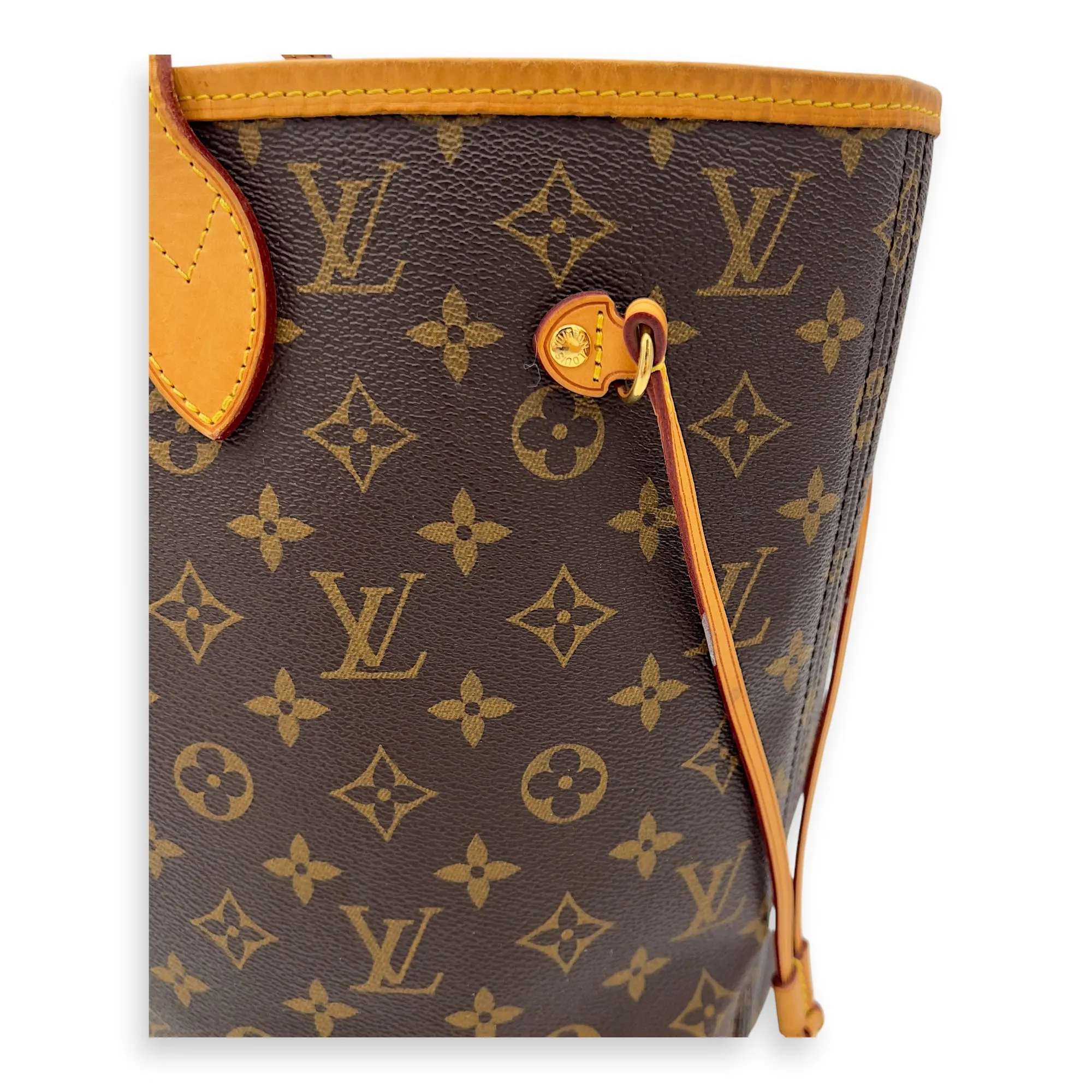 Neverfull Tote Bag MM Brown in Monogram Coated Canvas, Gold hardware