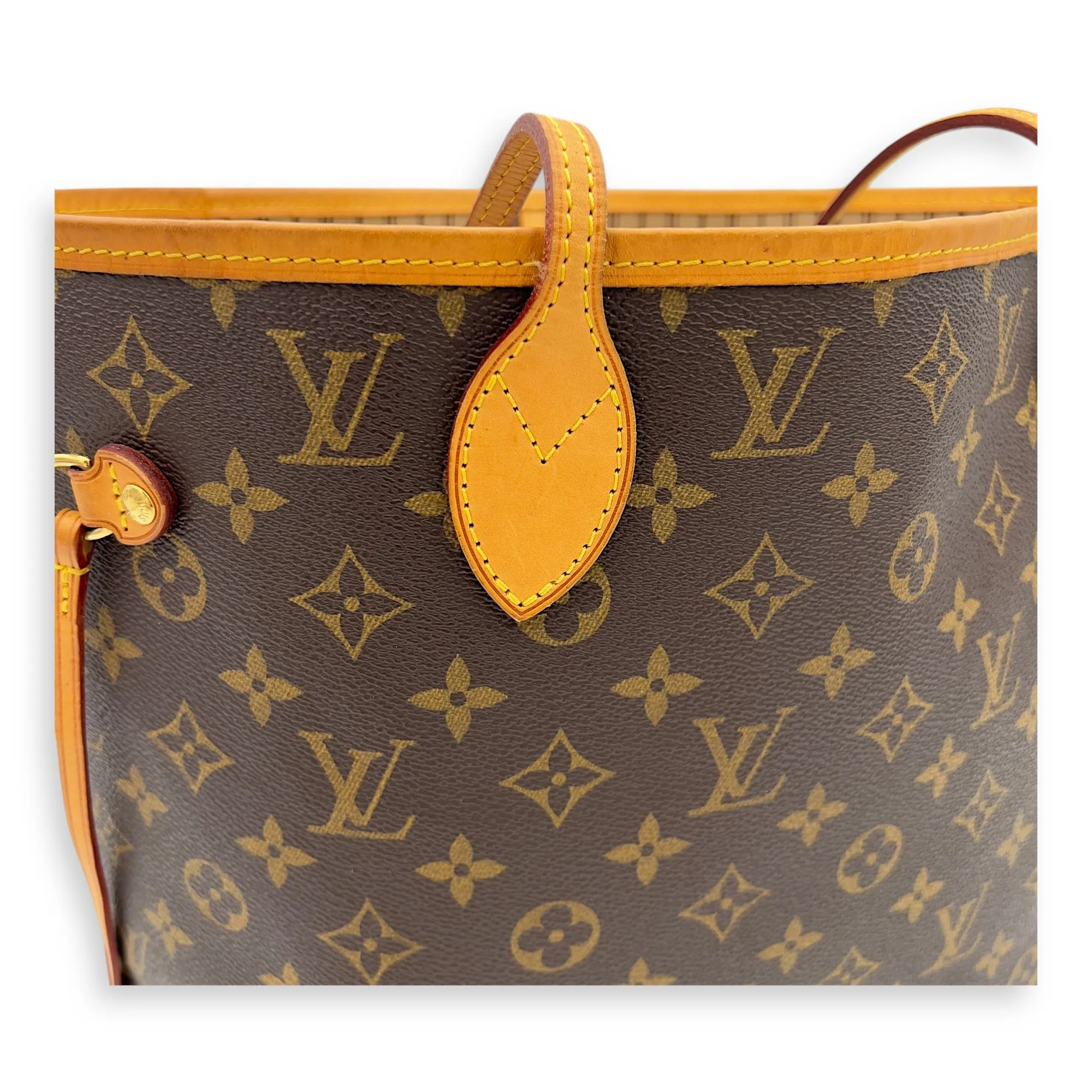 Neverfull Tote Bag MM Brown in Monogram Coated Canvas, Gold hardware