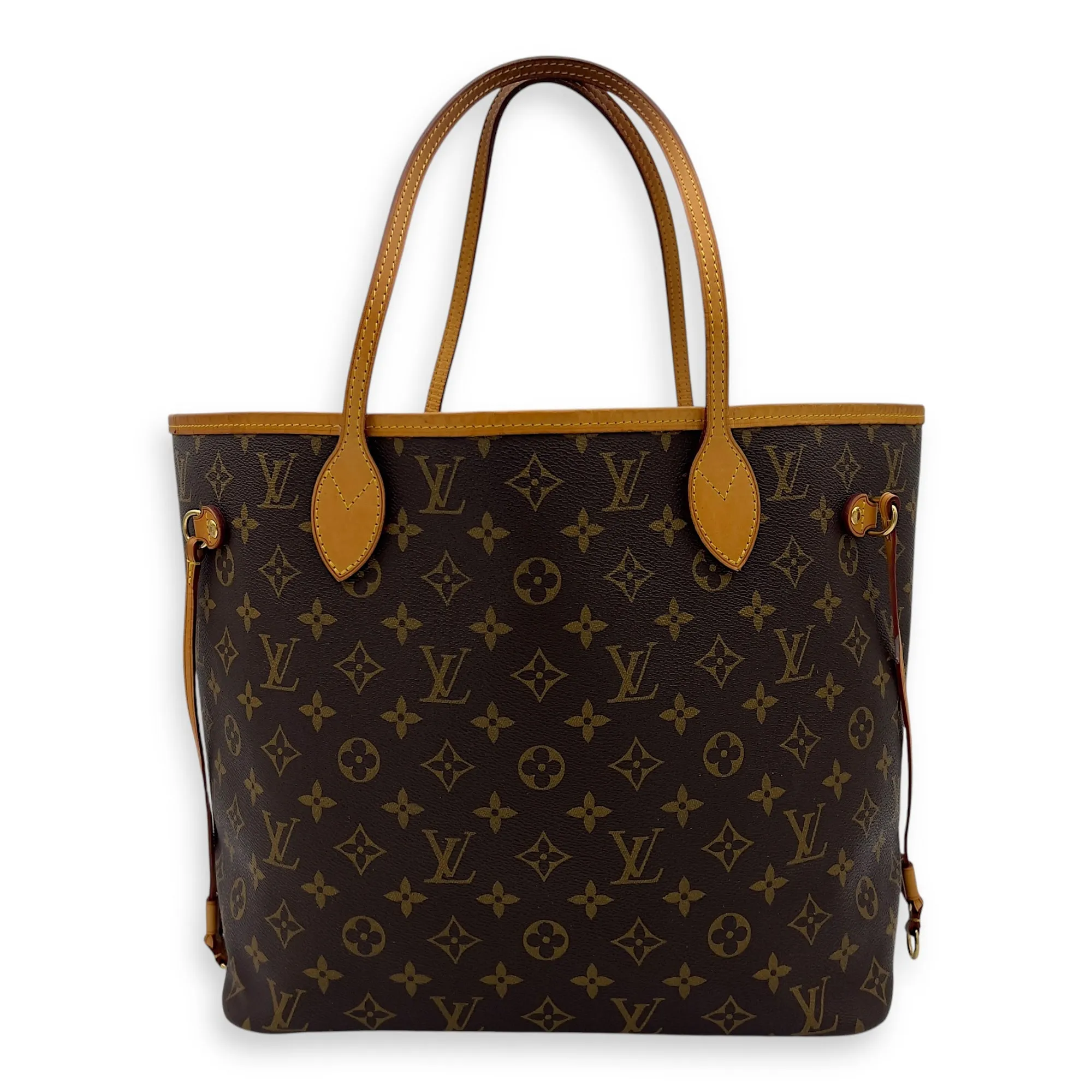 Neverfull Tote Bag MM Brown in Monogram Coated Canvas, Gold hardware