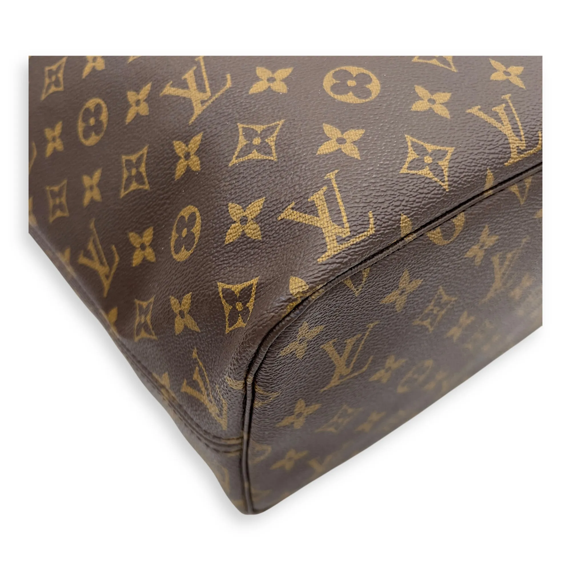 Neverfull Tote Bag MM Brown in Monogram Coated Canvas, Gold hardware