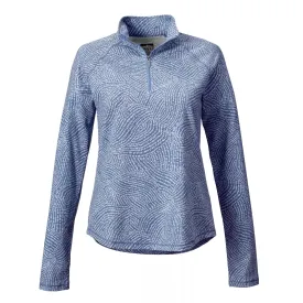 Orvis Women's Dricast Printed Quarter-Zip - Blue Dotted Swirl