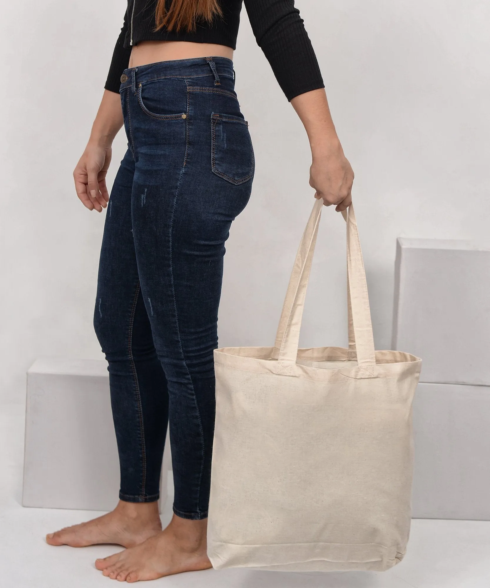 Over-the-Shoulder Large Grocery Tote Bags Organic Cotton - OR120