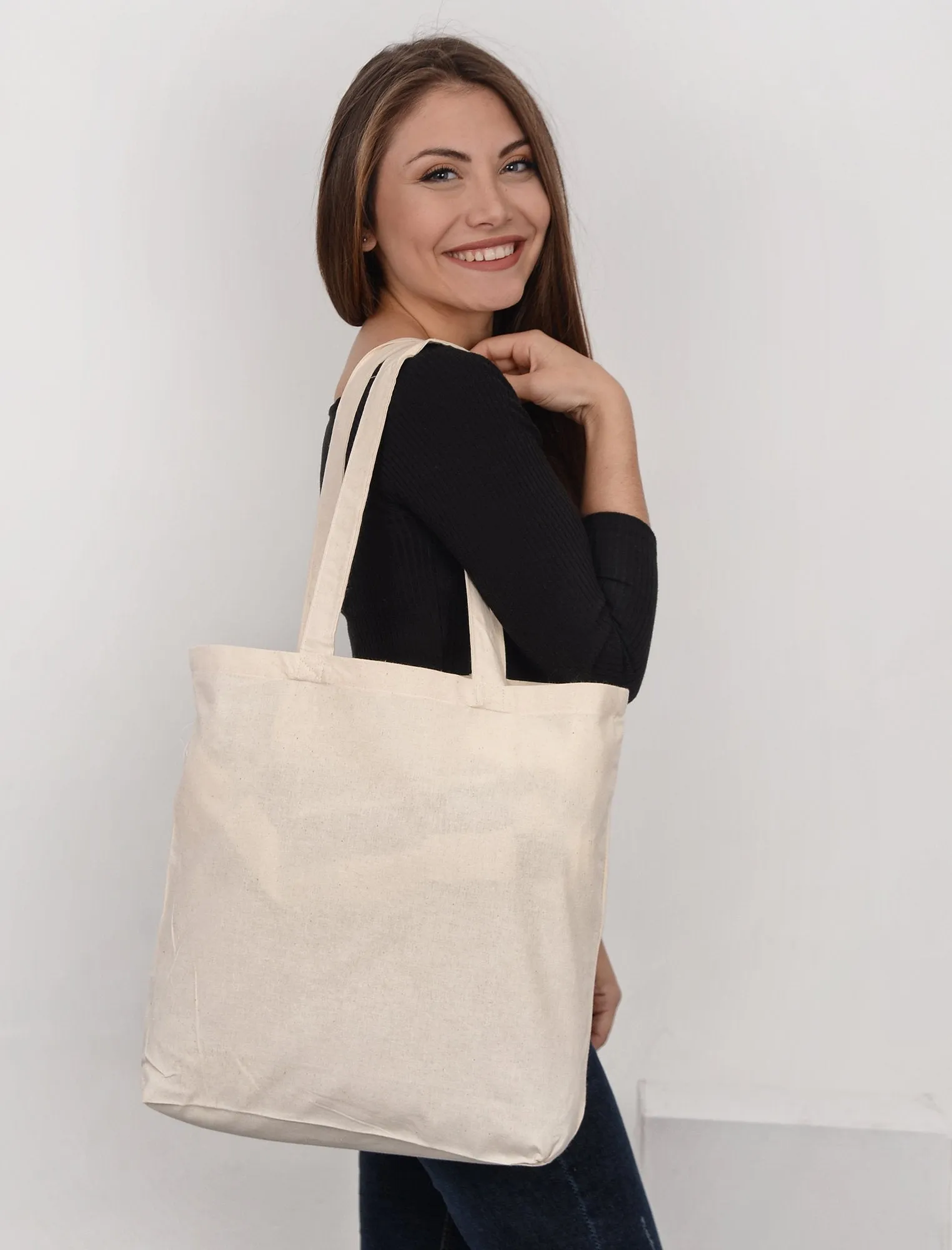 Over-the-Shoulder Large Grocery Tote Bags Organic Cotton - OR120