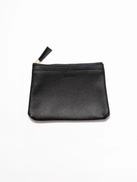 Petite Pouch - Black Pebble Leather