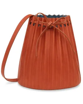 Pleated Bucket Bag in Brandy Avion