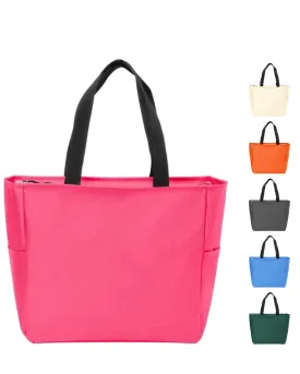 Polyester Improved Essential Tote Bags with Zippered Closure