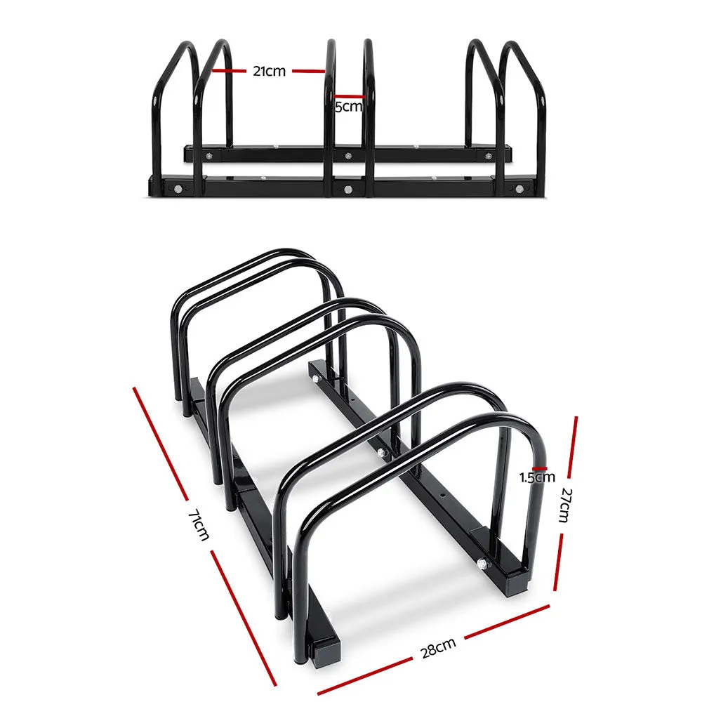 Portable Bike 3 Parking Rack Instant Storage Stand - Black