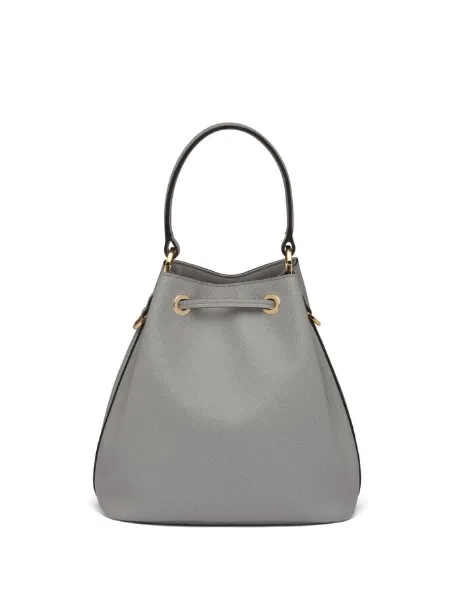 Prada Saffiano Leather Bucket Bag Grey