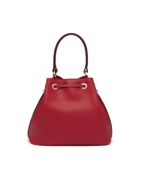 Prada Saffiano Leather Bucket Bag Red