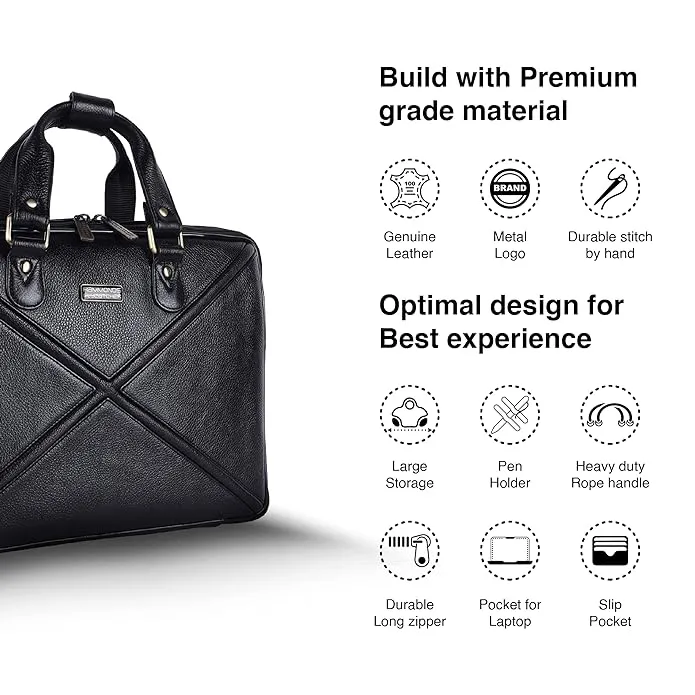 Premium Laptop Messenger Bag For Men - Multi Compartments - 1 Year Warranty