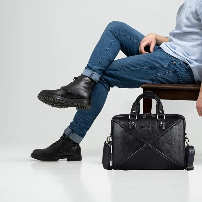 Premium Laptop Messenger Bag For Men - Multi Compartments - 1 Year Warranty