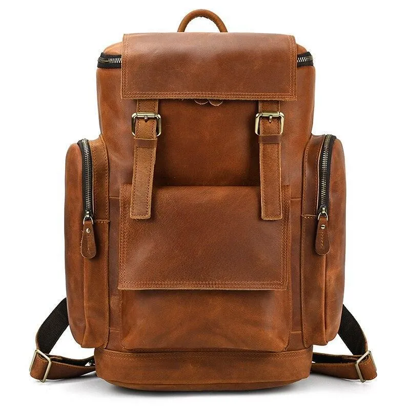 Premium Leather Travel Backpack Vintage Style Daypacks