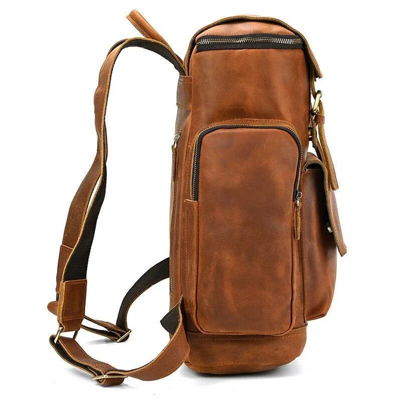 Premium Leather Travel Backpack Vintage Style Daypacks