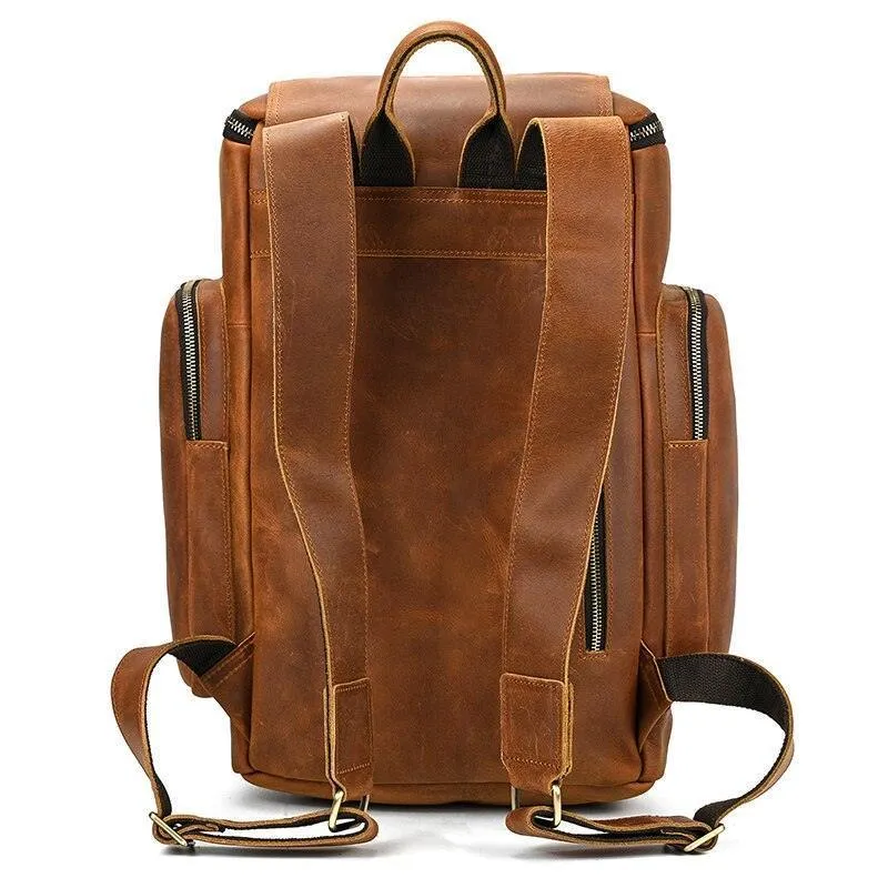 Premium Leather Travel Backpack Vintage Style Daypacks