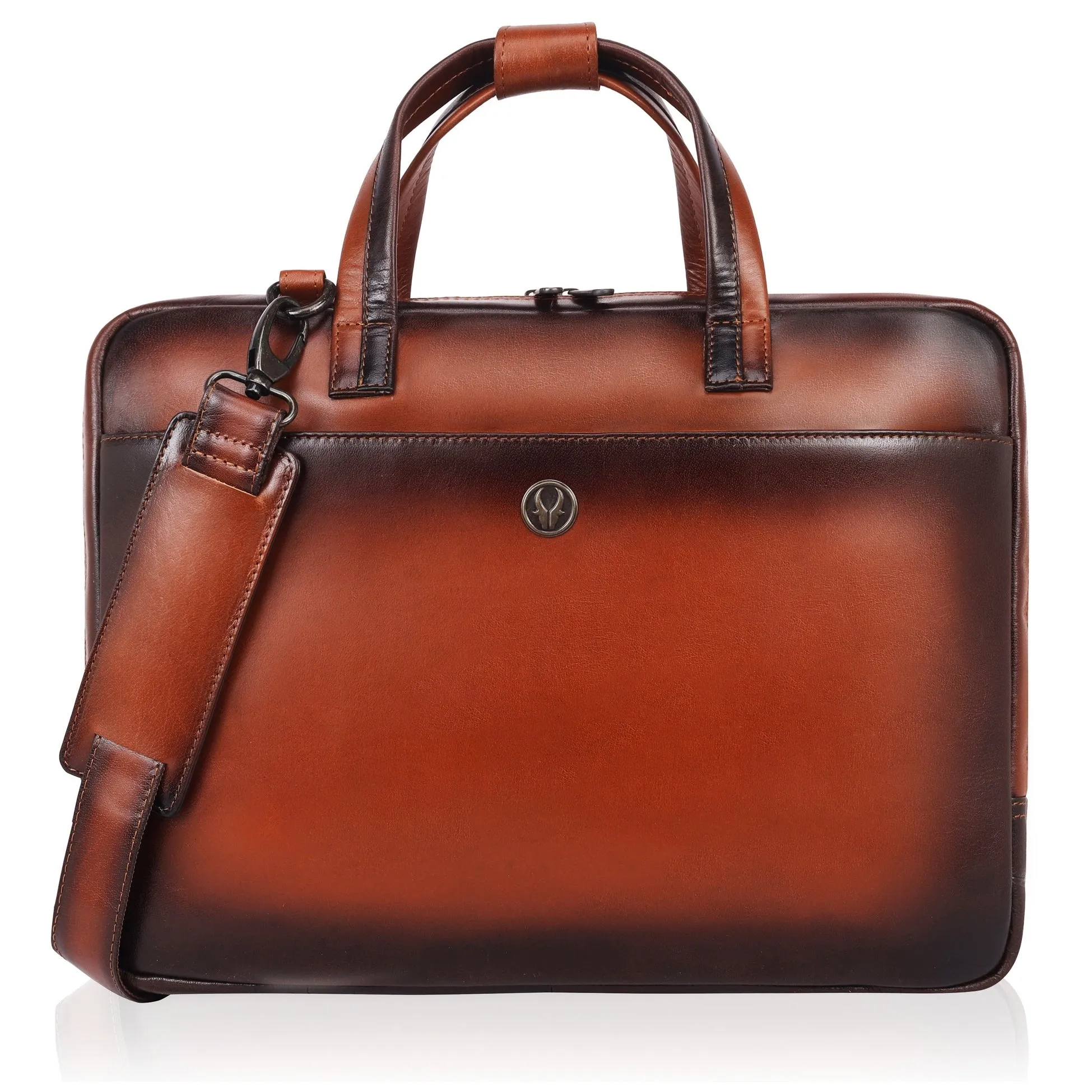 PRESCOTT Leather Laptop Messenger Bag for Men