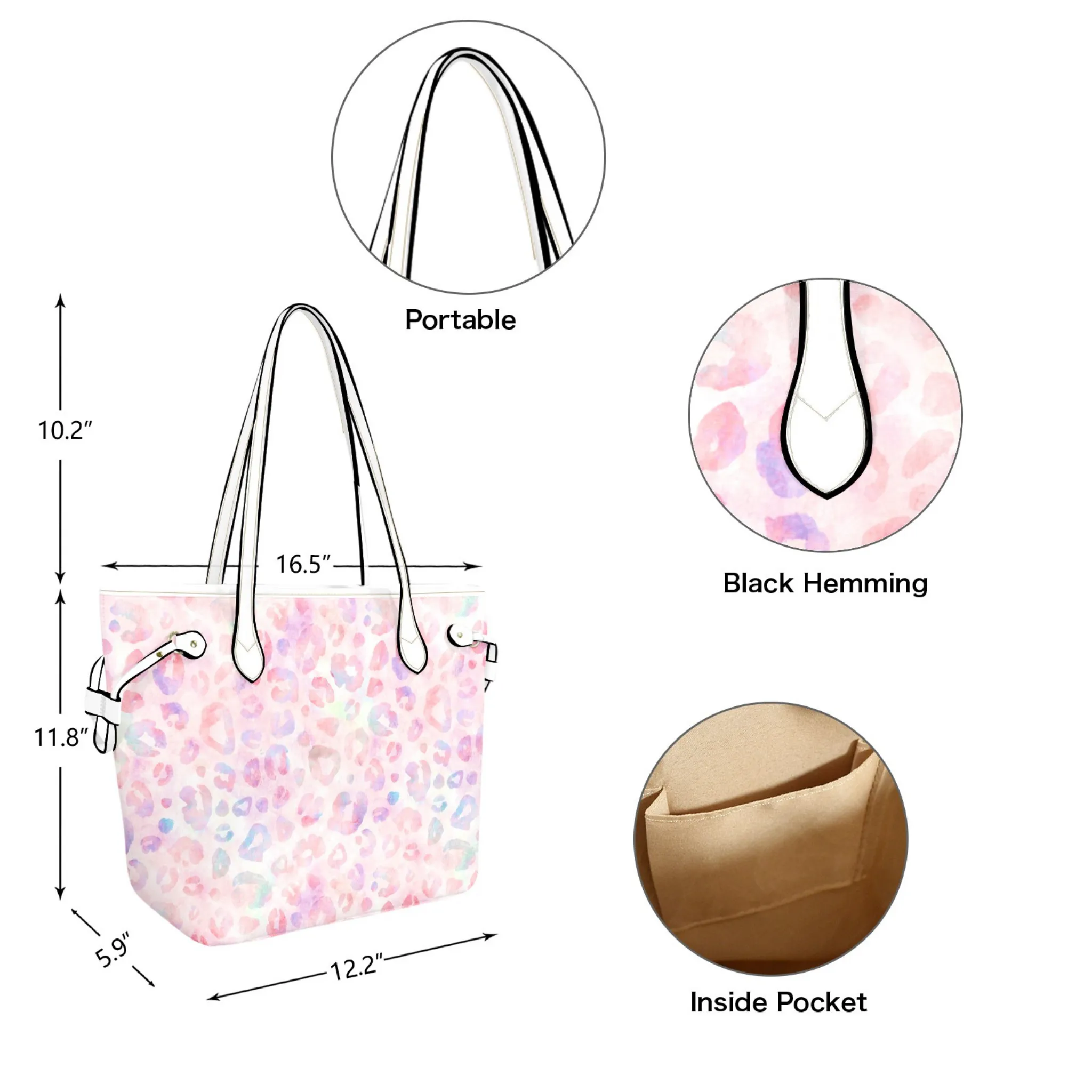 Rainbow Cheetah Leather Bag | Perfect Gift for Her | Elegant & Durable Fashion Tote