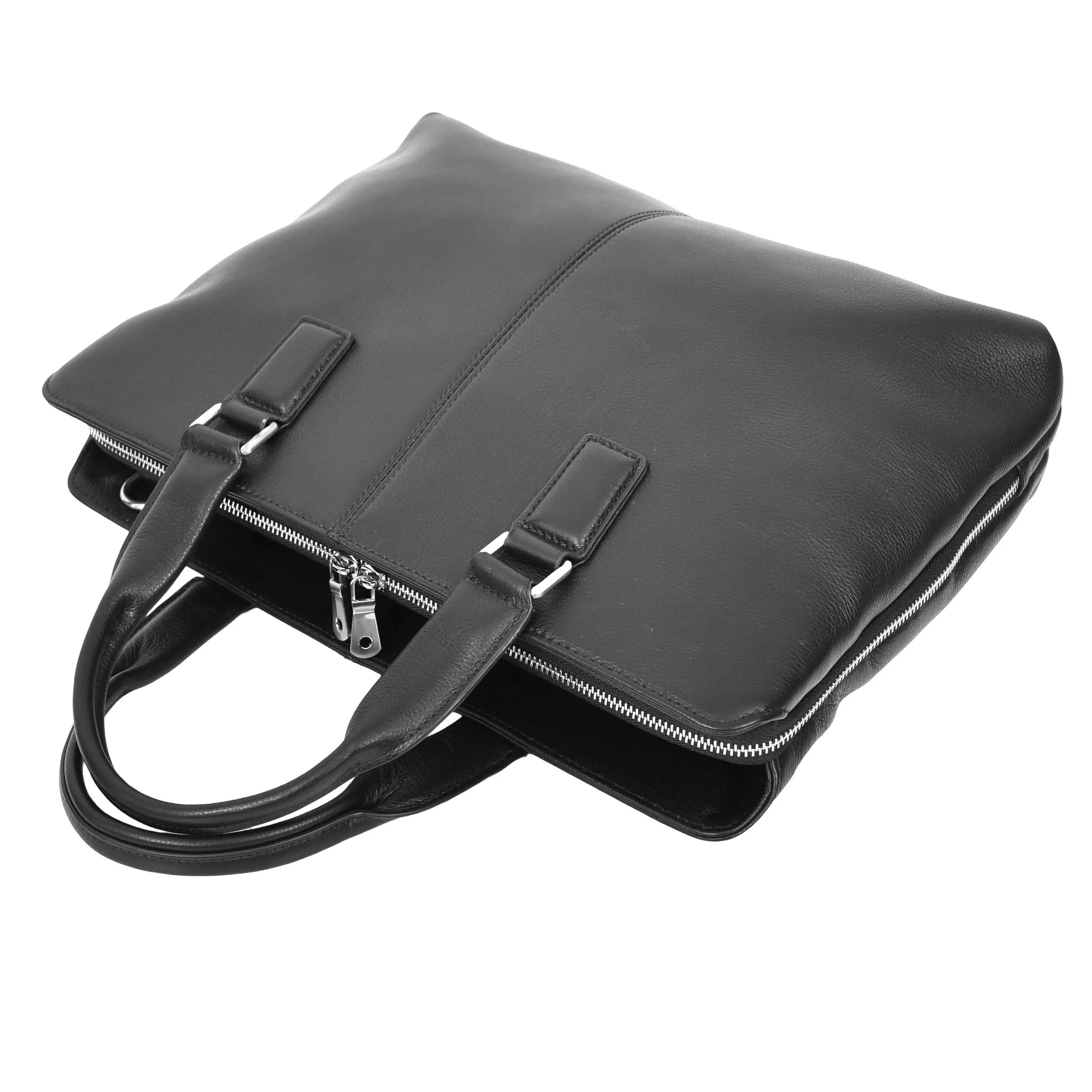 Real Leather Cross Body Briefcase Kingston Black