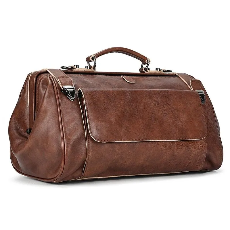 Real Luxury Leather Duffle Bags For Business Carryon