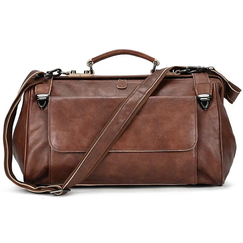 Real Luxury Leather Duffle Bags For Business Carryon