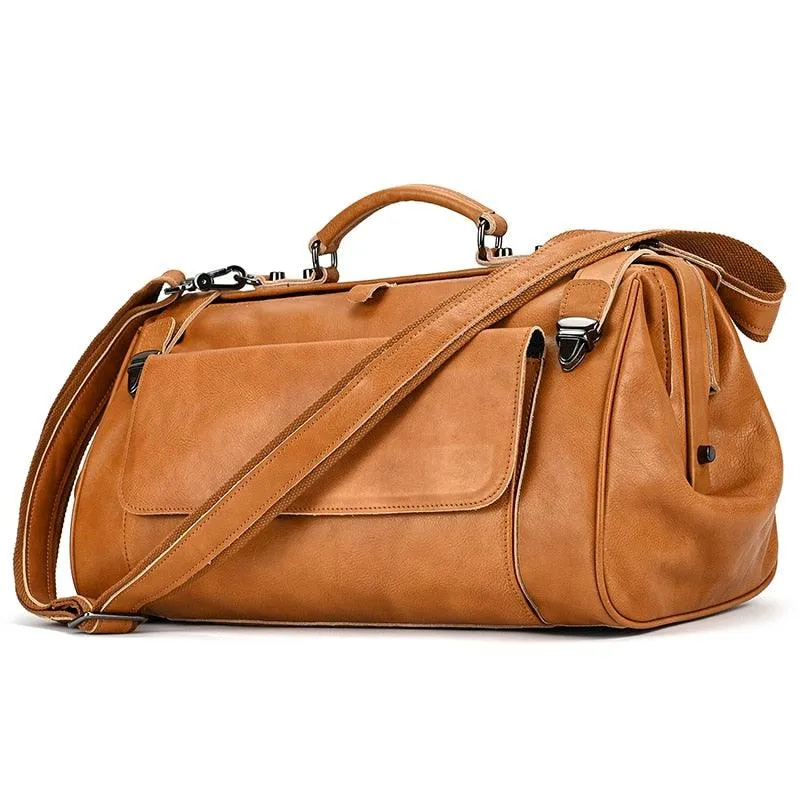 Real Luxury Leather Duffle Bags For Business Carryon