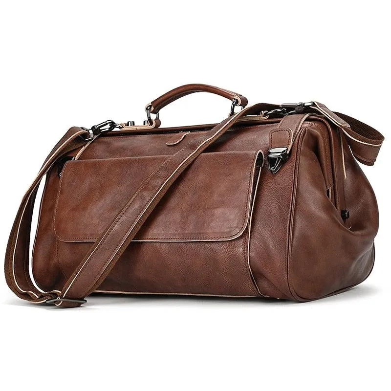 Real Luxury Leather Duffle Bags For Business Carryon