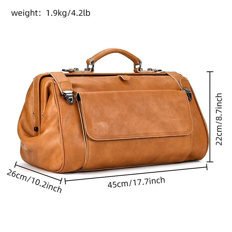 Real Luxury Leather Duffle Bags For Business Carryon