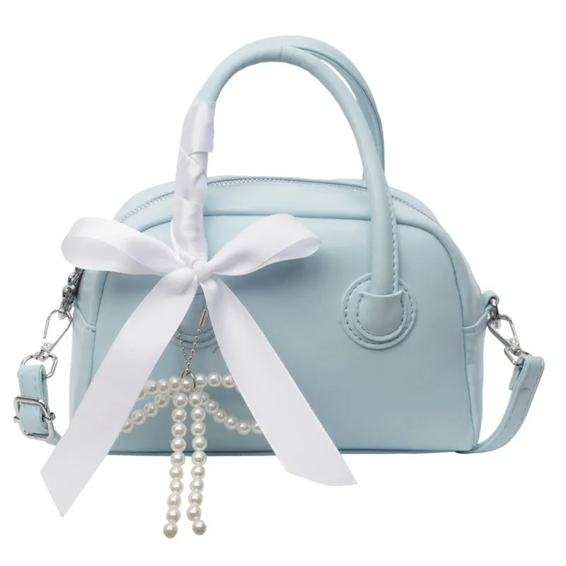 Ribbon Pearl Bow Fashion Handbags