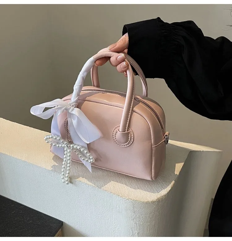 Ribbon Pearl Bow Fashion Handbags