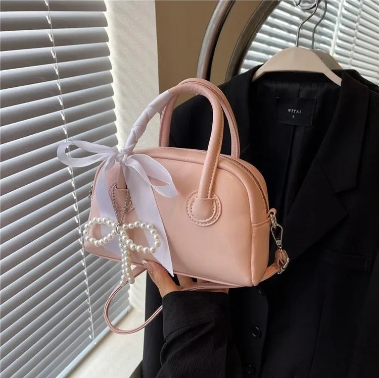 Ribbon Pearl Bow Fashion Handbags