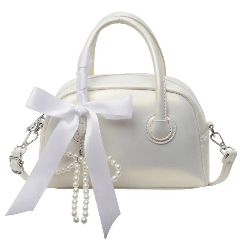 Ribbon Pearl Bow Fashion Handbags