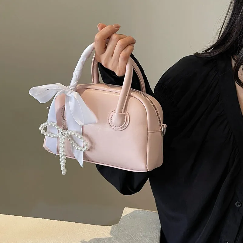 Ribbon Pearl Bow Fashion Handbags