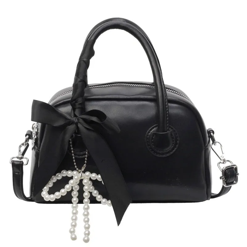 Ribbon Pearl Bow Fashion Handbags