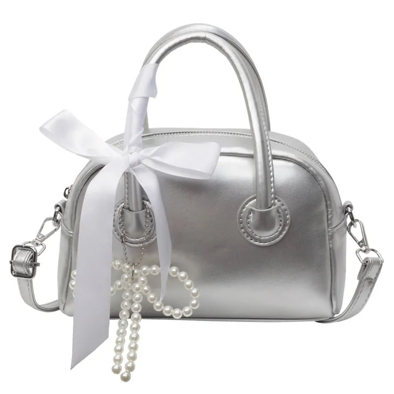 Ribbon Pearl Bow Fashion Handbags