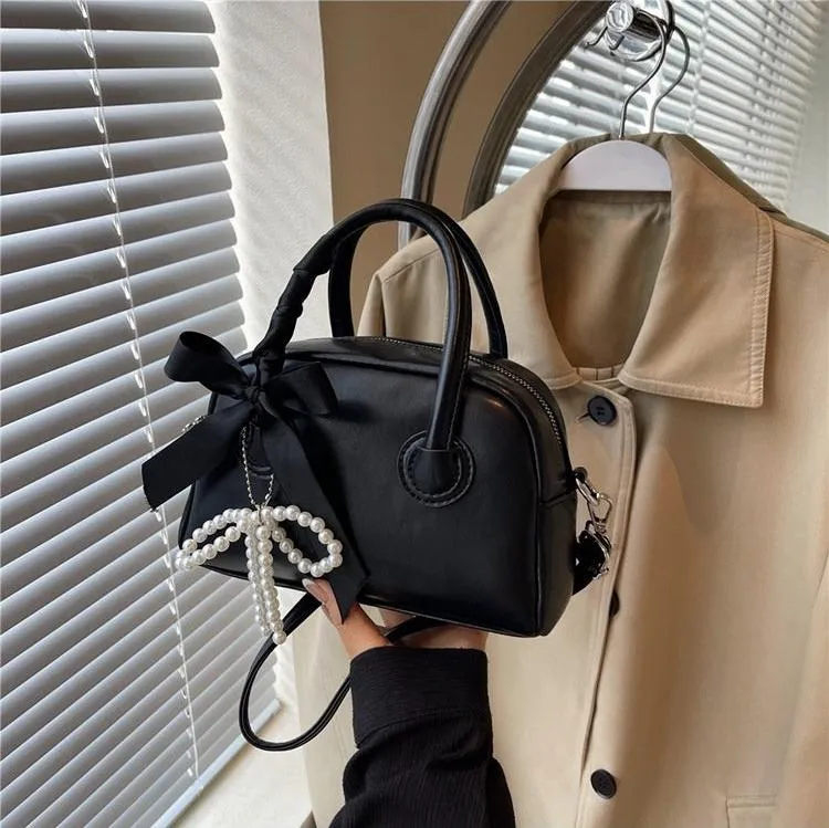 Ribbon Pearl Bow Fashion Handbags