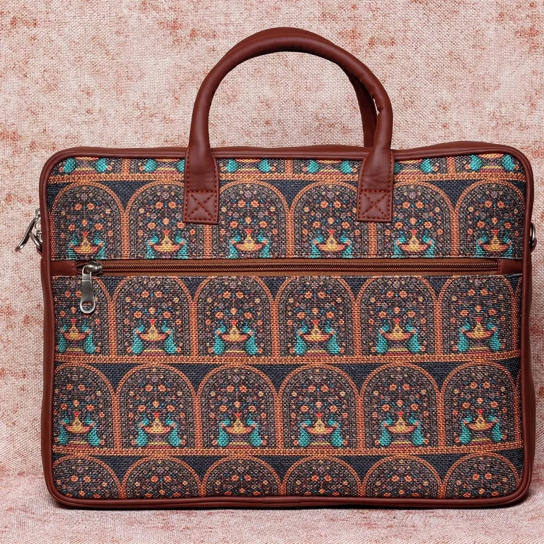 Royal Indian Peacock Motif Laptop Sleeve