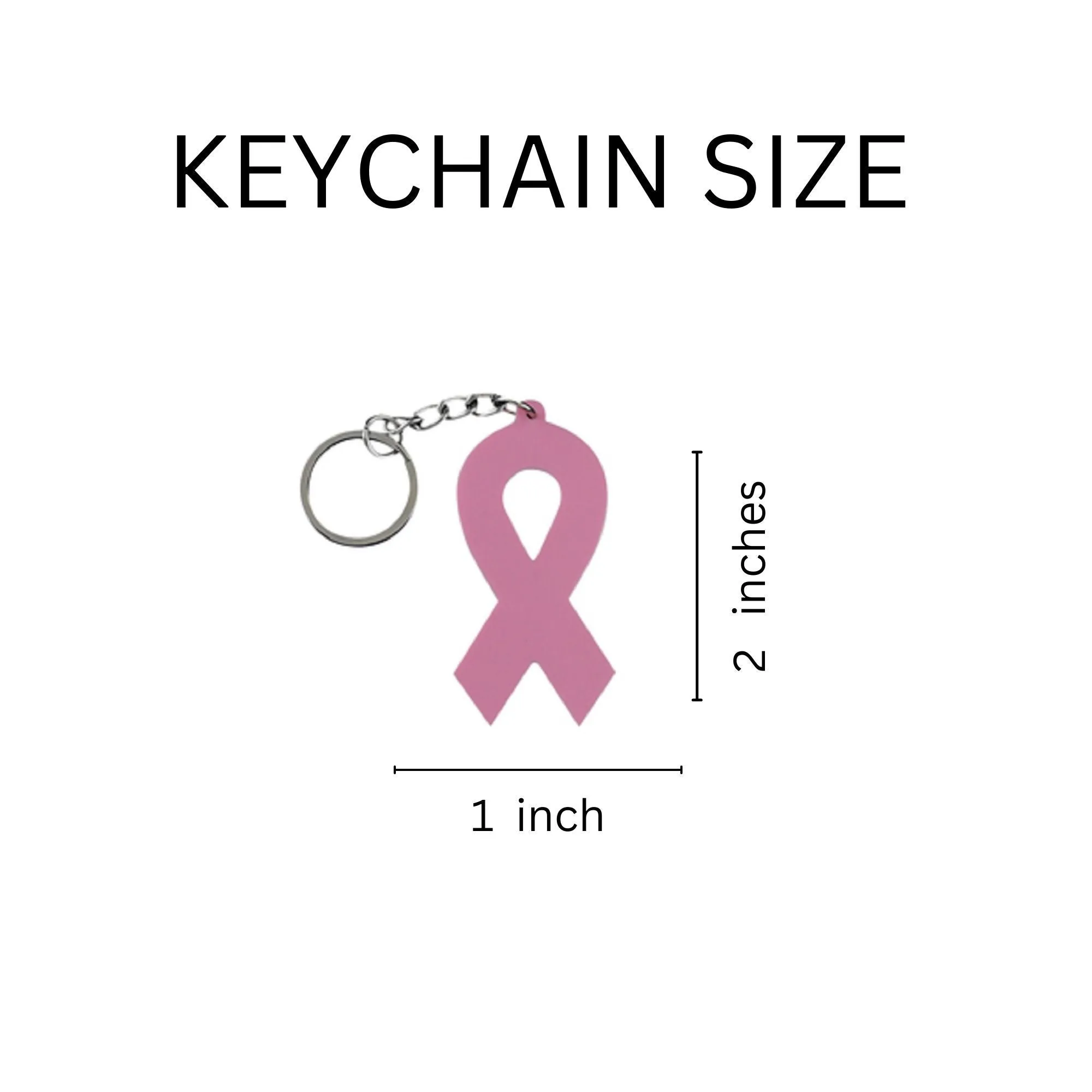 Silicone Pink Ribbon Keychains